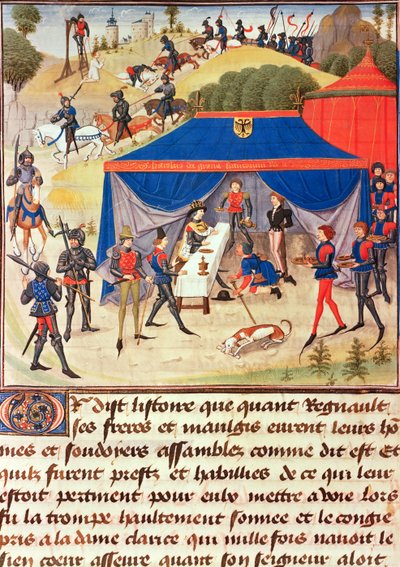 Renaud de Montauban and Charlemagne, from the Renaud de Montauban cycle by Loyset Liedet